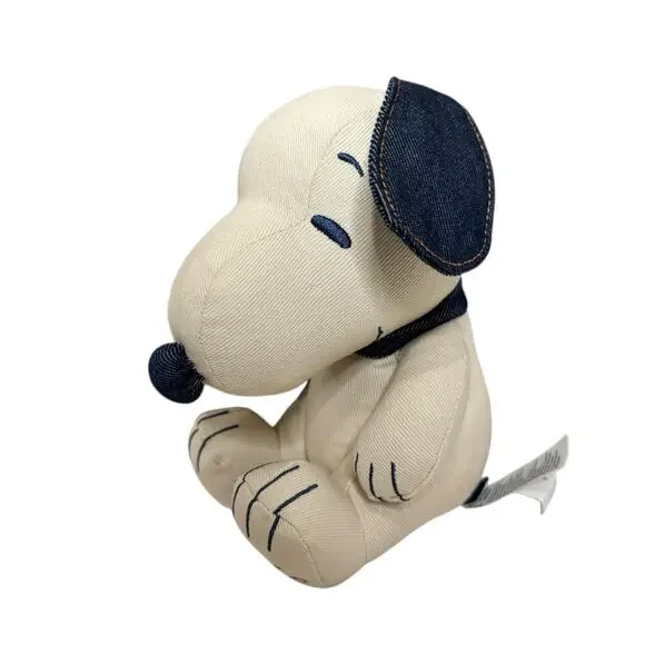 American Eagle Denim Snoopy Plush Limited Edition 8” Peanuts Stuffed Toy Animal - Picture 2 of 8
